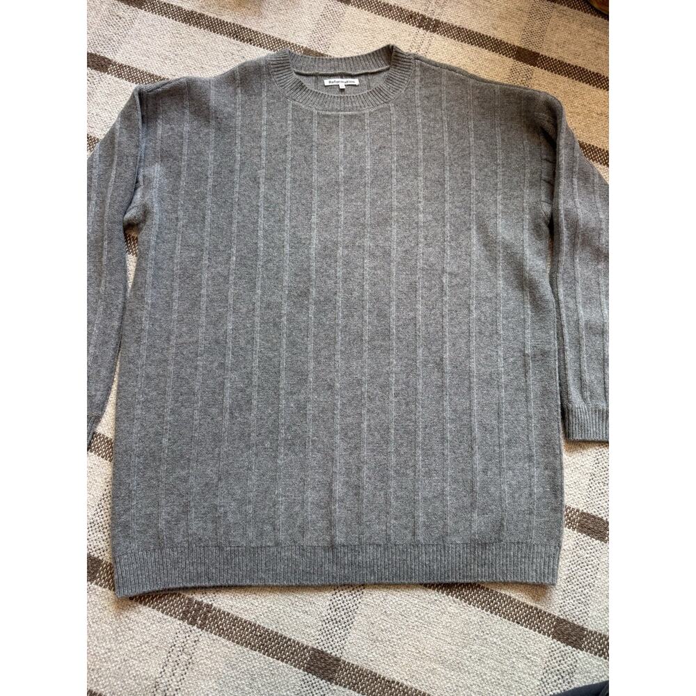 Reformation Harriet Merino Wool Sweater Dress Mini Knit Gray Large Chunky - Picture 2 of 9